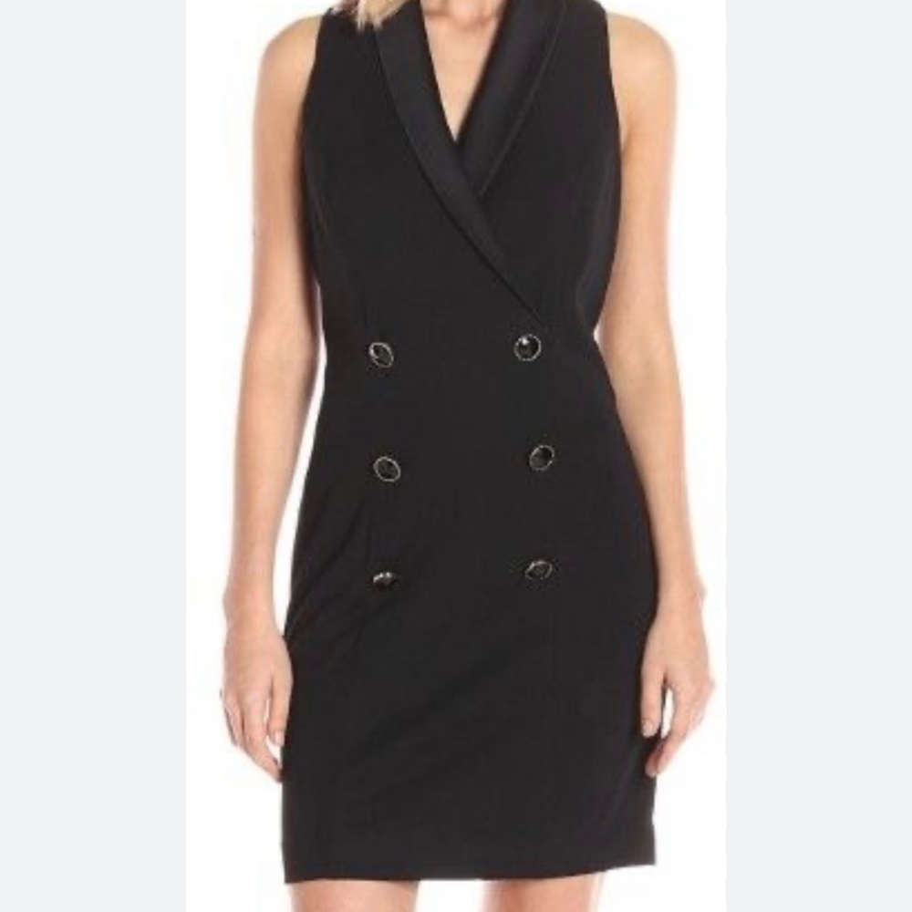 Jessica Simpson Matte Jersey Double Breasted Tuxedo Dress Size 4